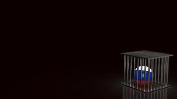 Russia ball in cage for sanction concept 3d rendering photo