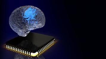 brain and ic for ai or technology concept  3d rendering photo