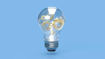 lightbulb and gear for idea or business concept 3d rendering photo