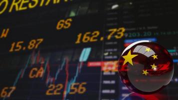 The red Chinese crystal ball on business background for business concept 3d rendering photo