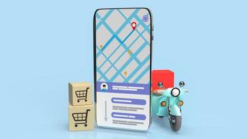 The mobile application  for delivery  business concept 3d rendering photo