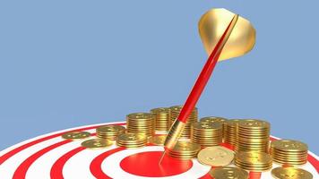 The darts coins on target for business concept 3d rendering photo