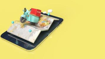 The map and tablet for delivery  or  apps transport  concept  3d rendering photo