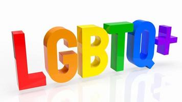 The  lgbtq  text multi color on white background   for transgender concept 3d rendering photo