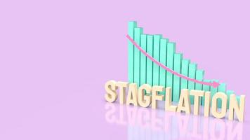 The stagflation text and chart for business concept 3d rendering photo