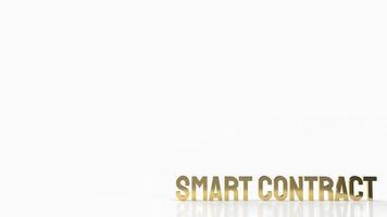 The gold smart contract on white background for business concept 3d rendering photo