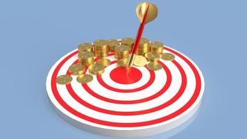 The darts coins on target for business concept 3d rendering photo