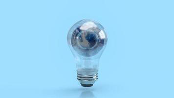 world in light bulb  for eco concept 3d rendering photo