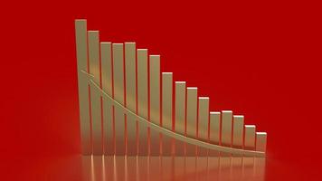 el gráfico dorado y la flecha para la representación 3d del concepto de negocio foto