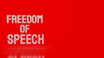 The  word freedom of speech, speech on red background 3d rendering. photo