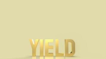gold text yield for business concept 3d rendering photo