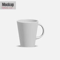 maqueta de taza con fondo blanco. tazas de café con leche realistas aisladas en una plantilla de fondo transparente para maqueta.ilustración 3d. foto