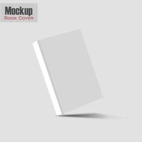 White vertical cover letter mockup template realistic image with sample illustration design. Vertical white hardcover book. Visual mockup. Template with sample design. 3D illustration. photo