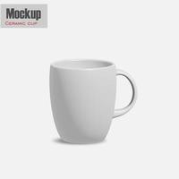 Mug Mockup with white background. realistic white coffee mugs isolated on transparent background template for mockup.3d illustration. photo