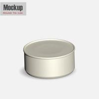 Gray metallic round tin can with pull tab. Hi-angle view. Photorealistic packaging mockup template. Contains an accurate mesh to wrap your artwork with the correct envelope distortionLow-profile matte photo