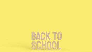 The wood back to school text in yellow color for education concept 3d rendering photo