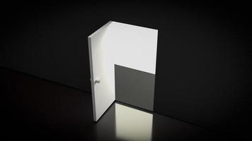 The light glow on a door for abstract background content 3d rendering. photo