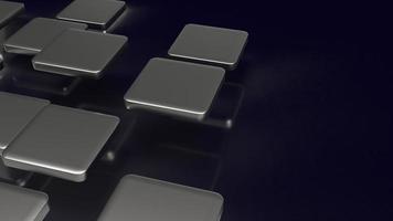 The silver plate on black background for abstract content 3d rendering photo