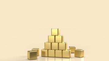 The  gold  pyramid  for abstract  background concept 3d rendering. photo