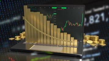 notebook and chart for business concept  3d rendering photo