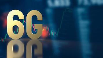 gold 6g on business background for technology  concept 3d rendering photo