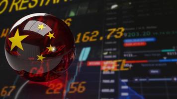 The red Chinese crystal ball on business background for business concept 3d rendering photo