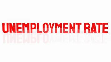 The red  unemployment rate on white background  3d rendering photo