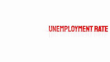 The red  unemployment rate on white background  3d rendering photo