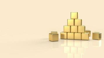 The  gold  pyramid  for abstract  background concept 3d rendering. photo