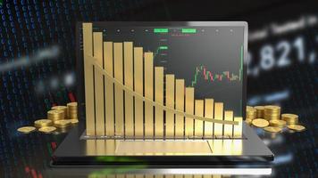 notebook and chart for business concept  3d rendering photo