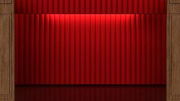 The stage red curtain for present concept 3d rendering photo