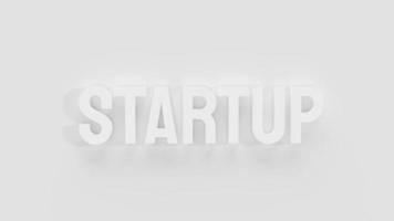 The  startup white text for business concept 3d rendering photo