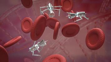 The blood cell and nano bot for sci or education concept 3d rendering photo