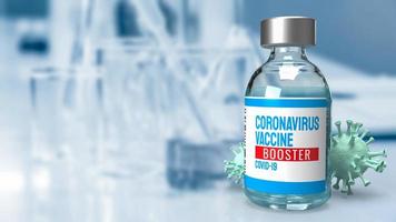 The vaccine booster and virus  in lab  for medical  or sci concept 3d rendering photo