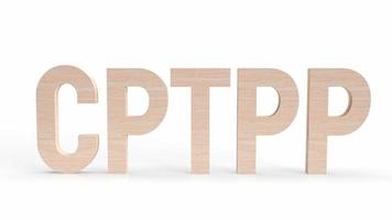 el texto cptpp en el fondo blanco para la representación 3d del concepto de negocio foto