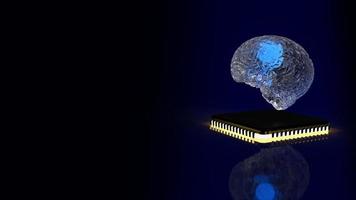brain and ic for ai or technology concept  3d rendering photo