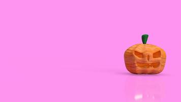 pumpkin halloween on pink background for holiday concept 3d rendering photo