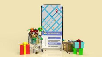 The mobile application  for delivery  business concept 3d rendering photo