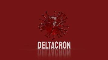 The new coronavirus  deltacorn   on red background for sci or outbreak concept 3d rendering photo