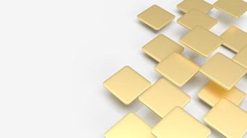 The gold plates fly on white background for abstract background 3d rendering. photo