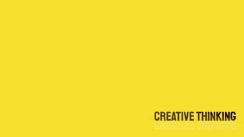 la palabra creativa sobre fondo amarillo para la representación 3d del concepto de idea foto