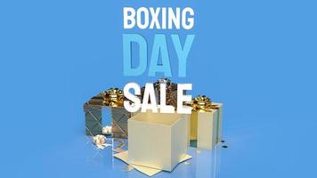 Boxing Day word and gift boxes  for shopping concept 3d rendering photo