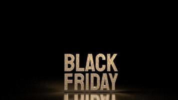 Black Friday gold text for offer or promotion shopping concept  3d rendering photo