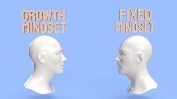 The  head and wood text for growth mindset concept 3d rendering photo