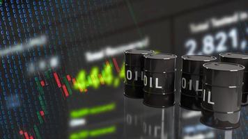 The oil tanks and   business chart background 3d rendering photo