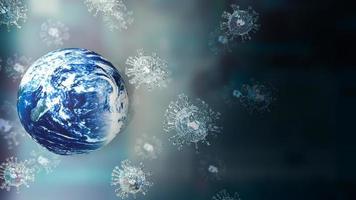 The world and virus for covid 19 or out break concept 3d rendering photo