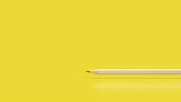 pencil on yellow background for education or creative  concept 3d rendering photo