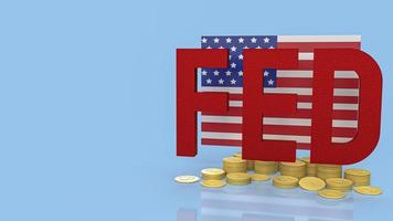 The red fed  and Usa flag for business concept 3d rendering photo