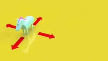 The unicorn and arrow for business concept 3d rendering photo