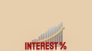 The red interest text and chart for business concept 3d rendering photo